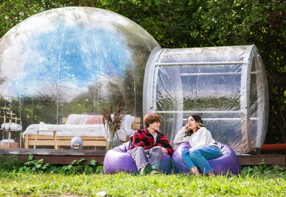 half transparent bubble tent